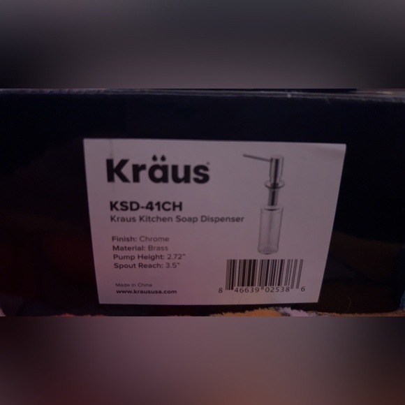 Kraus Kitchen Soap Dispenser Self Priming Pump Chrome KSD-53CH - Picture 2 of 5